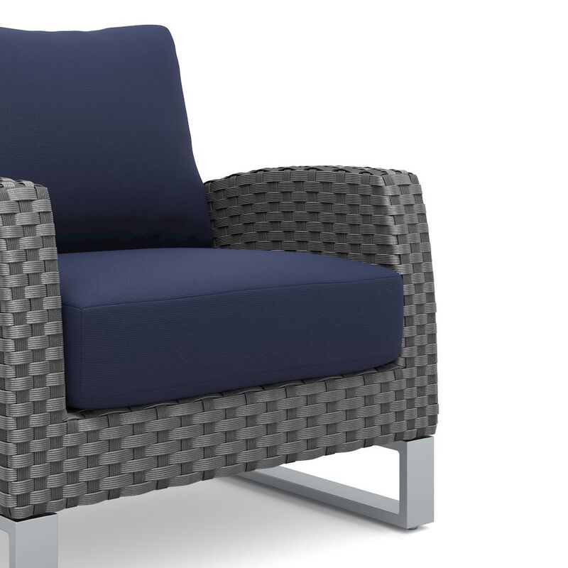 Outdoor Chairs Set of 2 Gray Aluminum Metal Patio Furniture Sets Chairs image number 4