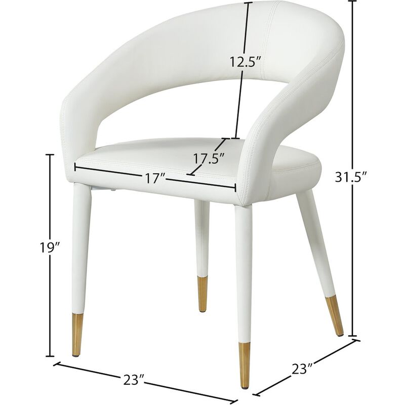 Meridian Furniture Destiny White Vegan Leather Dining Chair