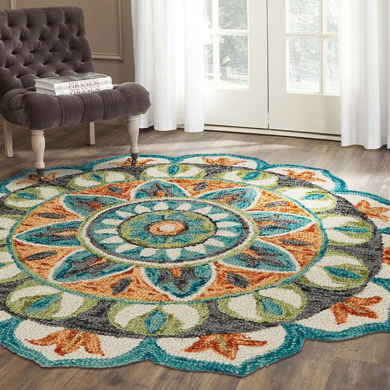 LR Home Dazzle Wool Area Rug Indoor
