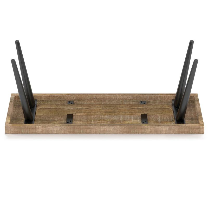 Simpli Home Durham Solid Mango Wood Bench In Distressed Natural