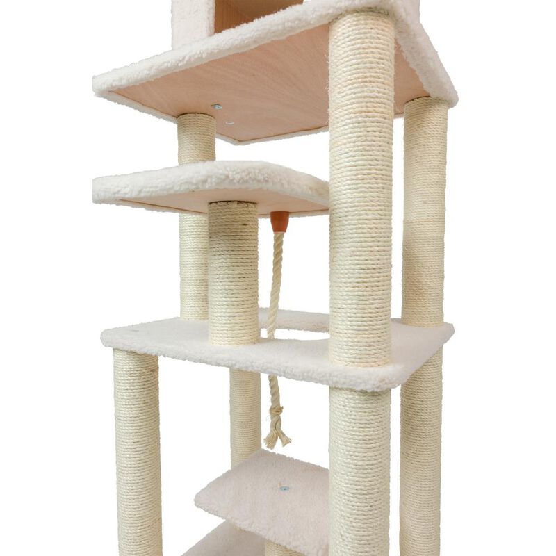 Armarkat Real Wood Cat Tree In Ivory, Jackson Galaxy Approved, Six Levels