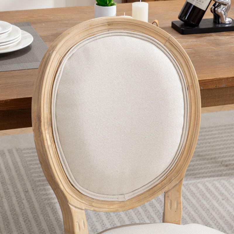 Streamdale Antique Linen Dining Chairs, Set of 2, Beige image number 7
