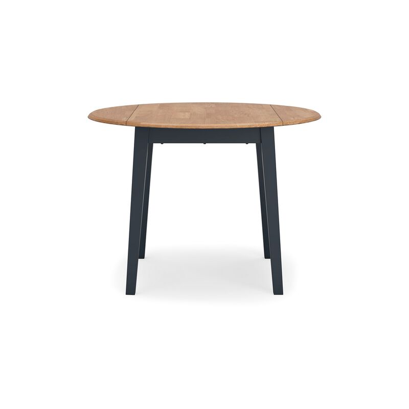 Gasy Dining Table, Extendable 26-42 Inch, Dark Blue, Wood, 2 Leaves