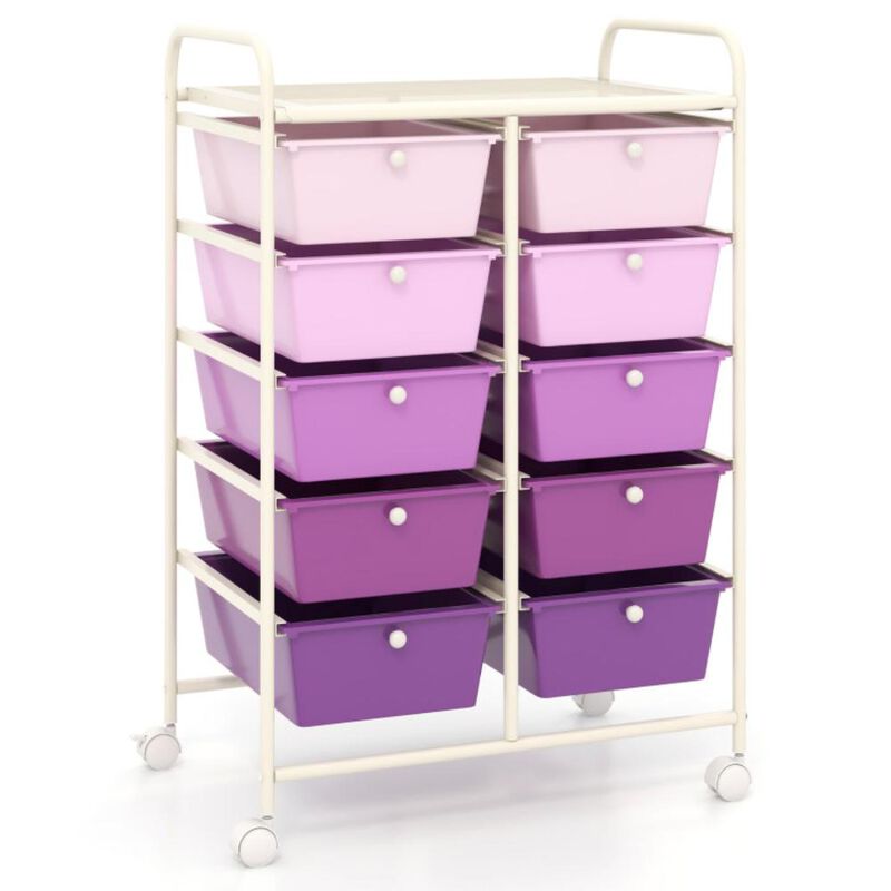 Hivvago 10-Drawer Rolling Storage Cart