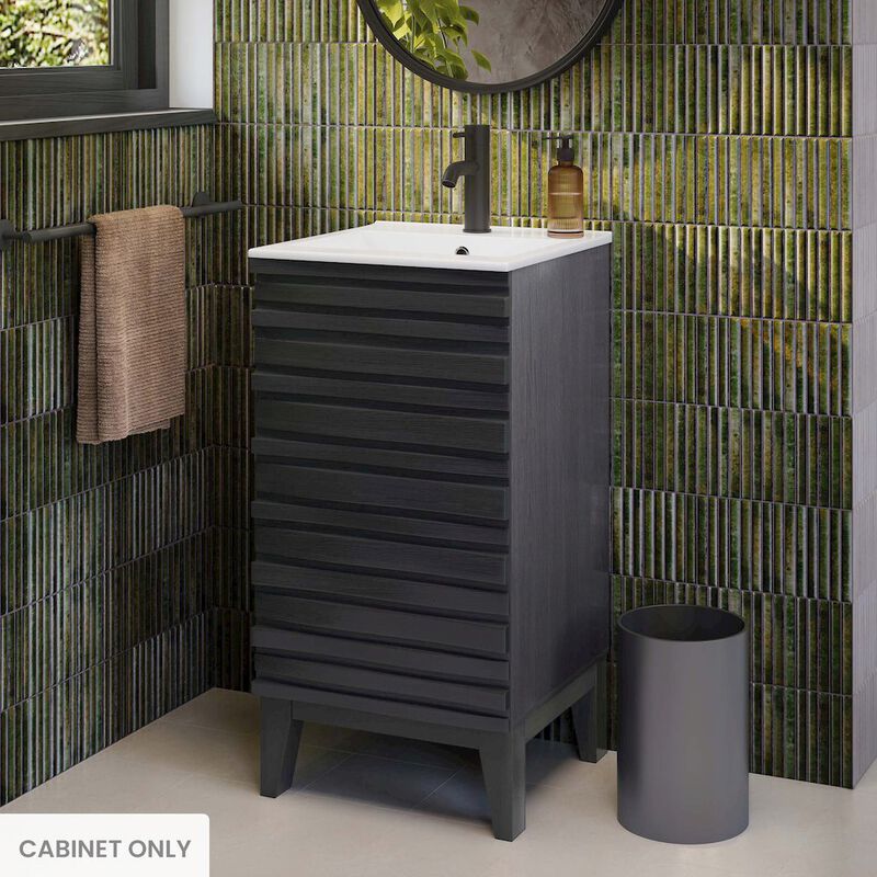 Cascade 18" Bathroom Vanity in Black - Cabinet image number 1