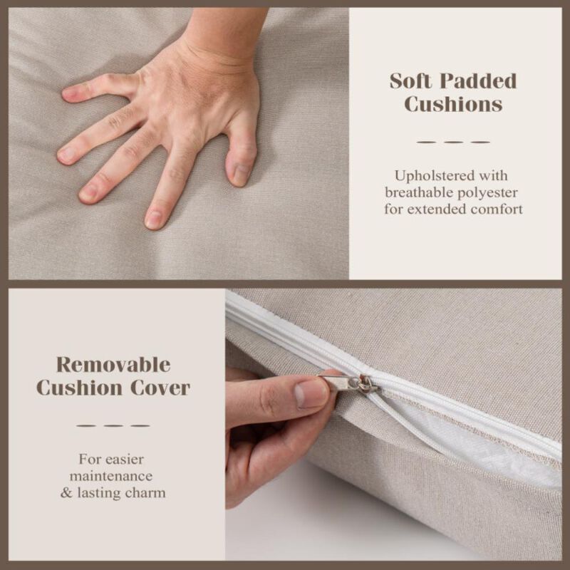 Hivvago 4 Pieces Patio Furniture Set with Thick Cushions and a Coffee Table