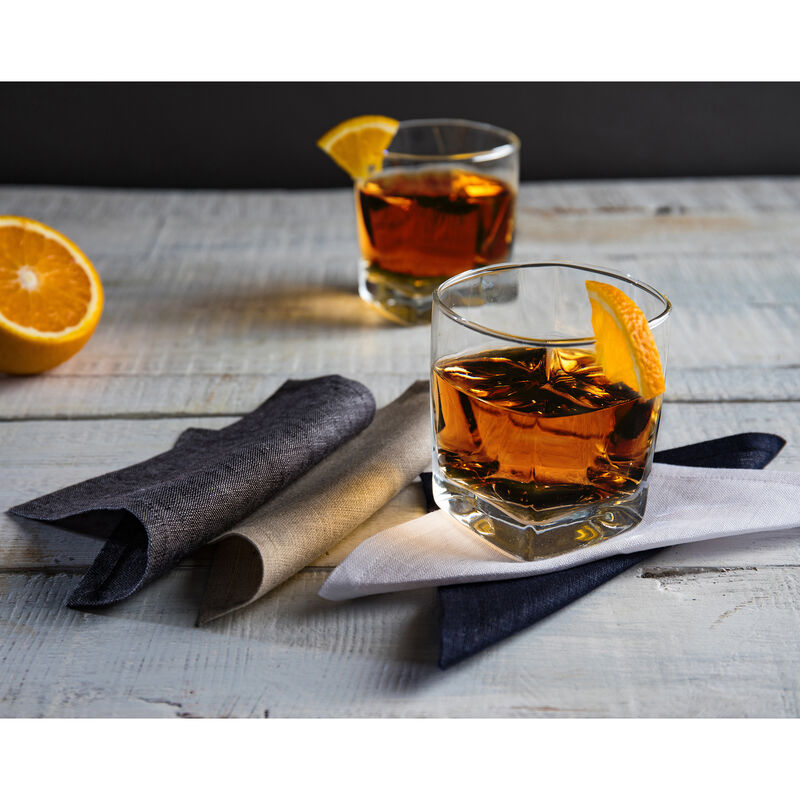 Solino Home 100% Pure Linen Cocktail Napkins 6 x 6 Inch Set of 12 - Fete