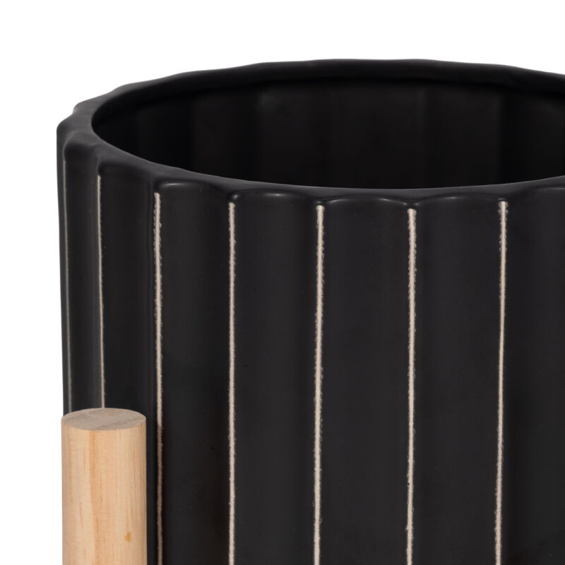 6" Ceramic Fluted Planter W/ image number 4