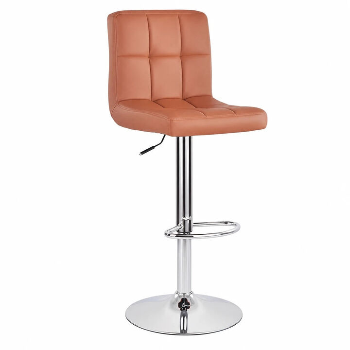 Leather Swivel Bar Stools Set of 2, Durable Adjustable Counter Height Stools with Thickened Backrest, Lightweight Iron Frame 360&deg; Kitchen Island Chairs