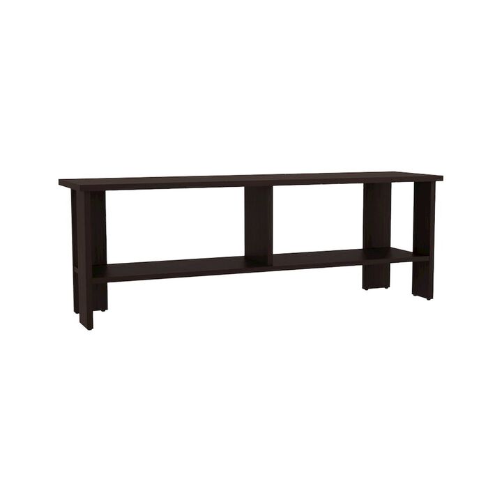 Alderton TV Stand, 2 Shelves, Dark Oak