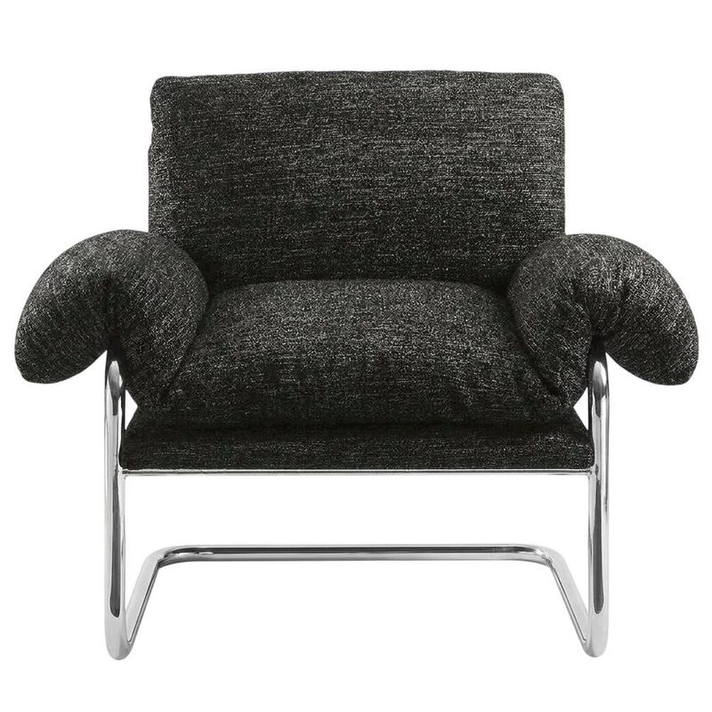 Boucle Fabric Accent Chair for Living Room, Bedroom, or Reading Nook, Newsprint image number 0