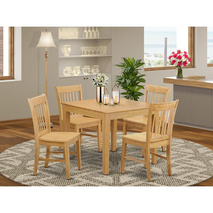 5 Pc Kitchen Table - square Table and 4 Kitchen Dining Chairs