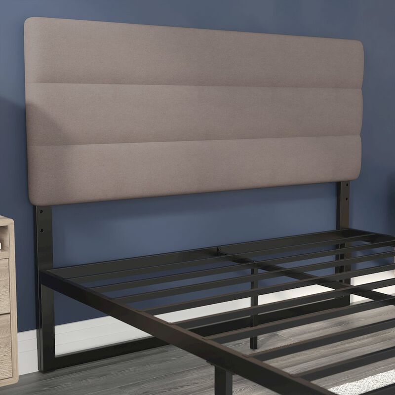 Flash Furniture Queen Channel Stitched Fabric Upholstered Headboard,  Taupe image number 8