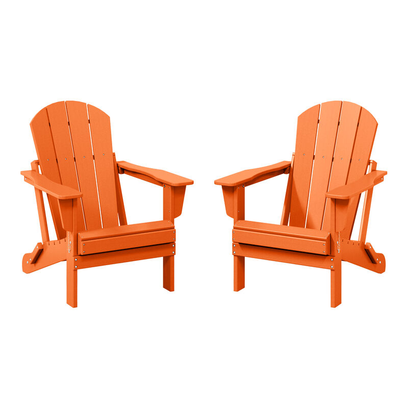 WestinTrends Westintrends 2 piece set outdoor folding Poly Adirondack chair