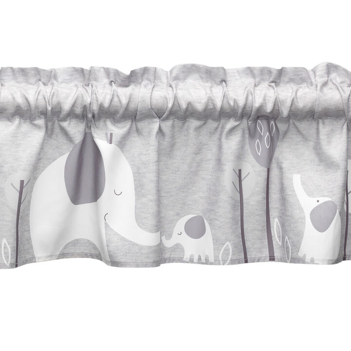 Bedtime Originals Elephant Love Gray Nursery Window Valance