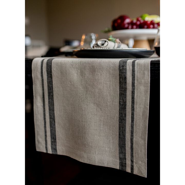 Linen Table Runner - French Stripe
