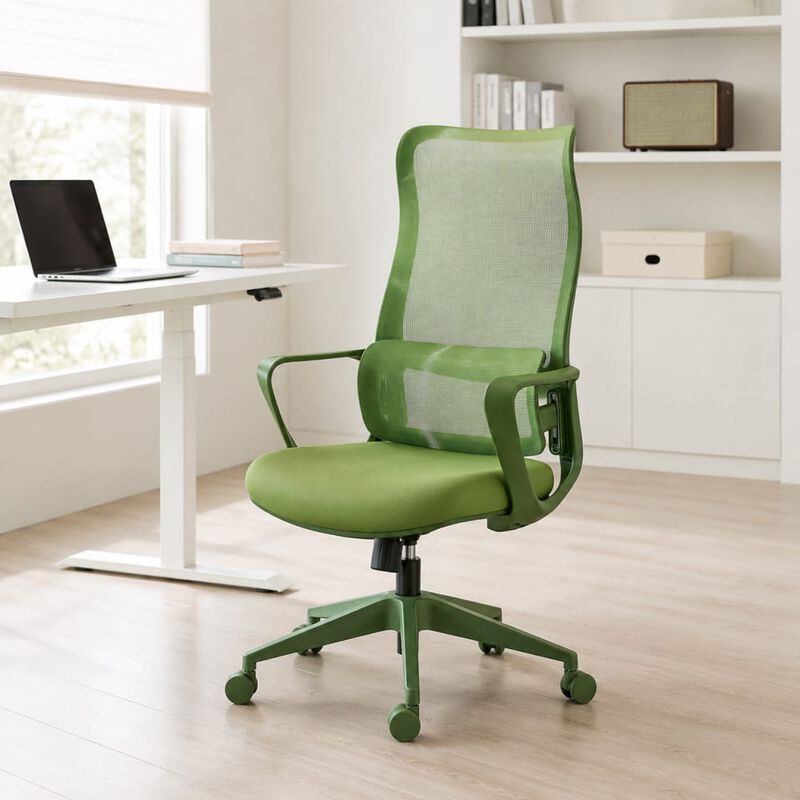 GOODSILO Ergonomic High Back Breathable Mesh Office Chair 350LBS Capacity with Adjustable Lumbar Support Integrated Molded Foam Fireproof Seat Cushion for Home Office image number 2