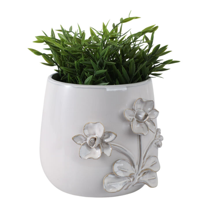 7" Flower Applique Planter