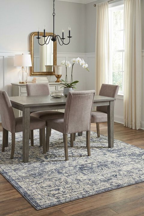 Theory THY-02 Ivory/Blue 2'7" x 4' Rug