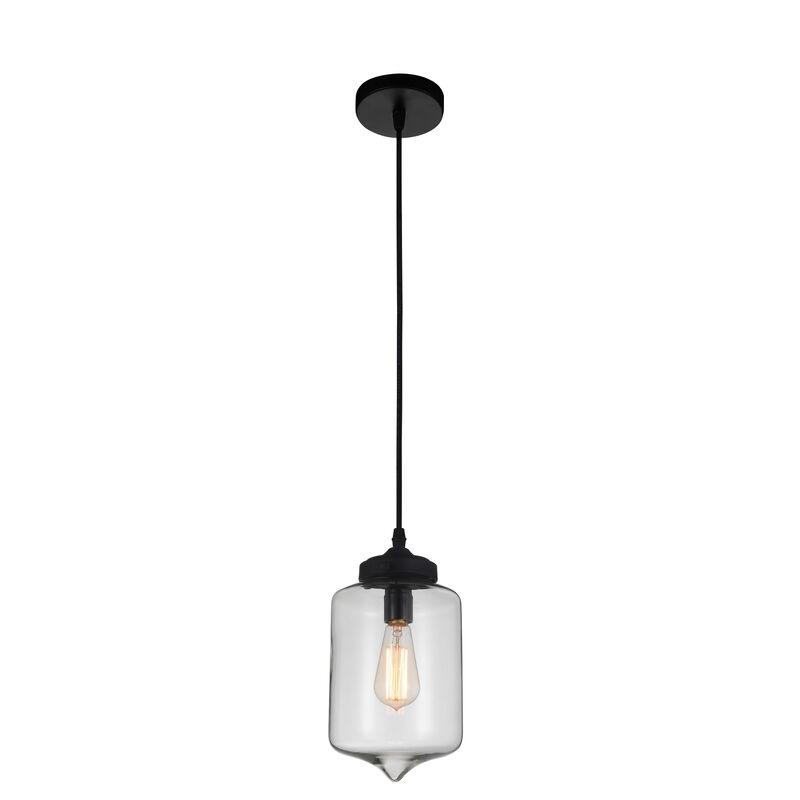 Glass 1 Light Down Mini Pendant With Clear Finish