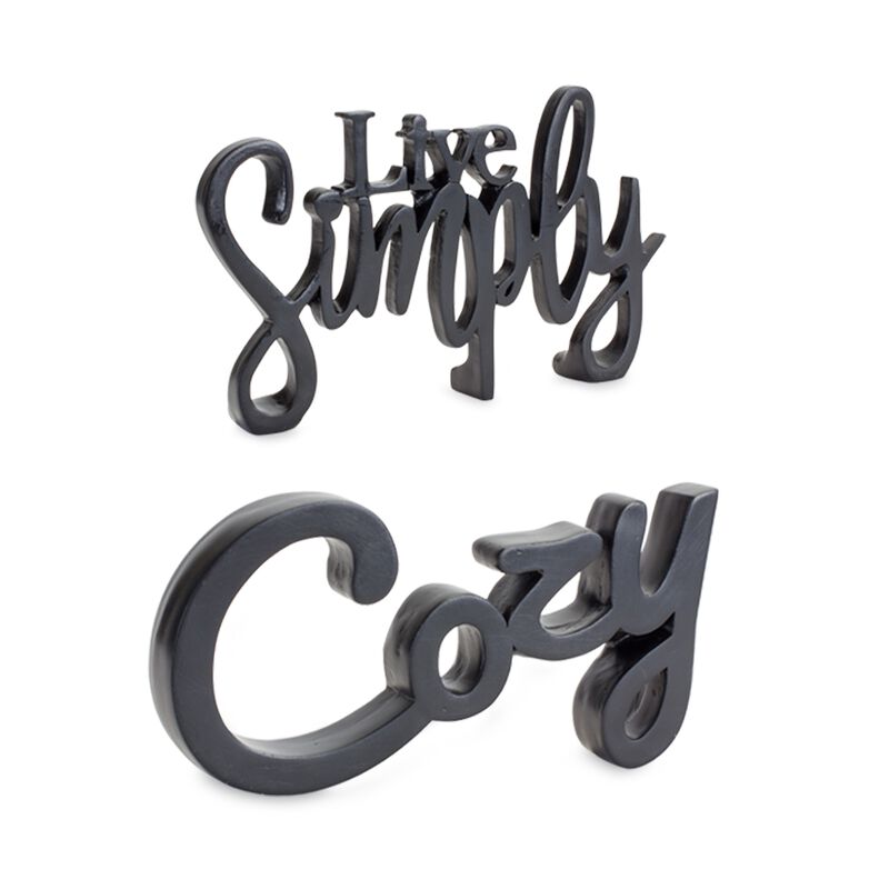 Set of 2 "Cozy and Simply" Signs – Charming Home Décor for Indoor and Outdoor Spaces