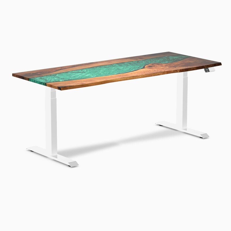 Desky Dual Resin Hardwood Sit Stand Desk image number 0