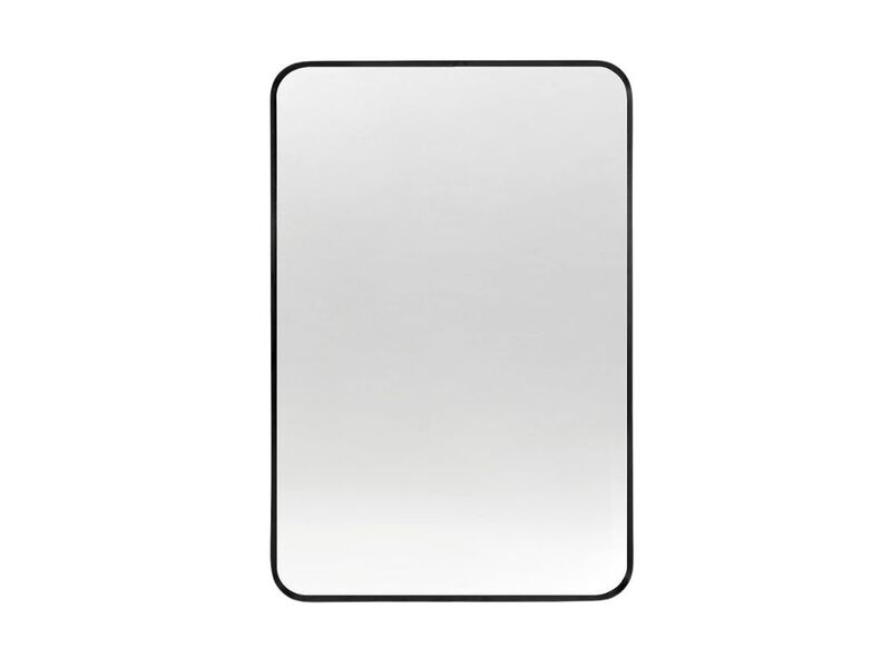 36x24 Inch Brushed Black Rounded Corner Bathroom Vanity Mirror image number 0
