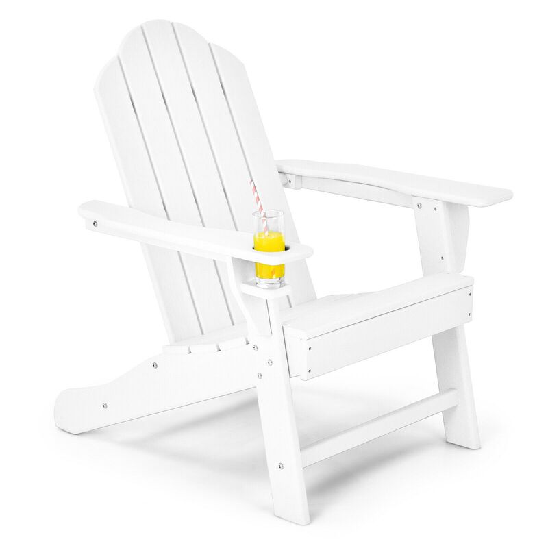 Outdoor Adirondack Chair with Built-in Cup Holder for Backyard Porch image number 0
