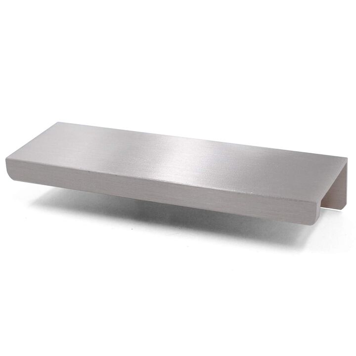 Jetland Cabinets Drawers Edge Pulls - 10-Pack, 4"" Overall Length, Brushed Nickel, Concealed Tab Pulls for Kitchen Garage Cabine