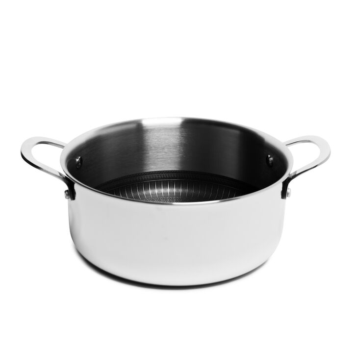 Tri-ply Stainless Steel Diamond Nonstick 4.8 QT Dutch Oven with Glass Lid