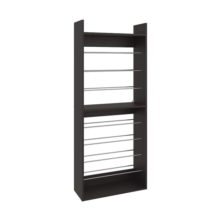 Aline Shoe Rack, 10 Shelves, Black Wengue