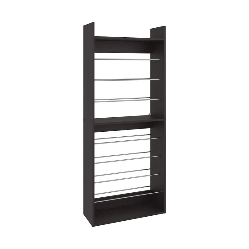 Aline Shoe Rack, 10 Shelves, Black Wengue