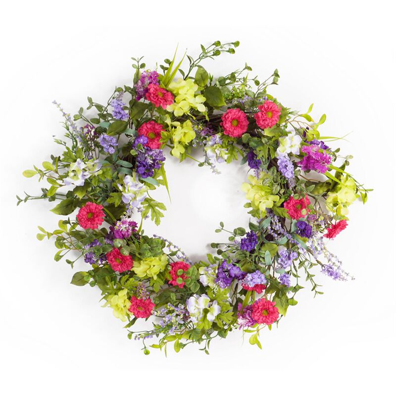 Mixed Floral Wreath – Vibrant and Colorful Home or Door Décor for Year-Round Seasonal Charm