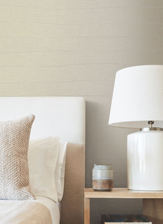 Natural Grid Grey Wallpaper