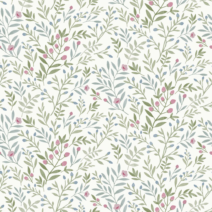 Inia Classical Floral All-over Blue Wallpaper INA78803