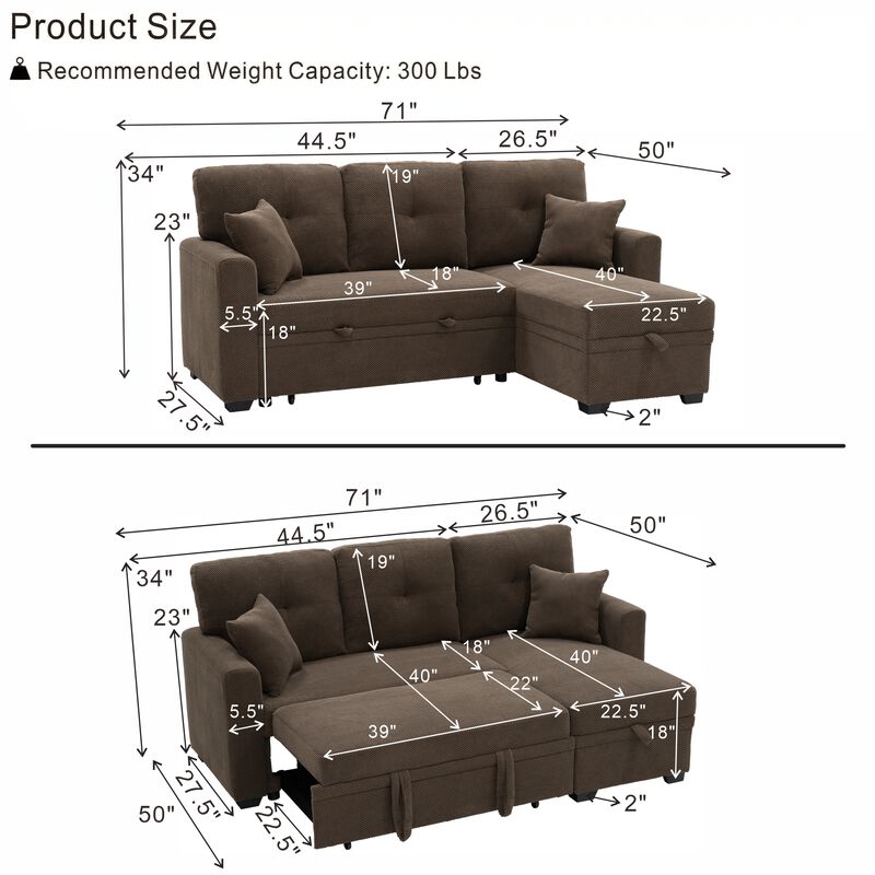 Ludfob Storage Sleeper Sofa image number 3