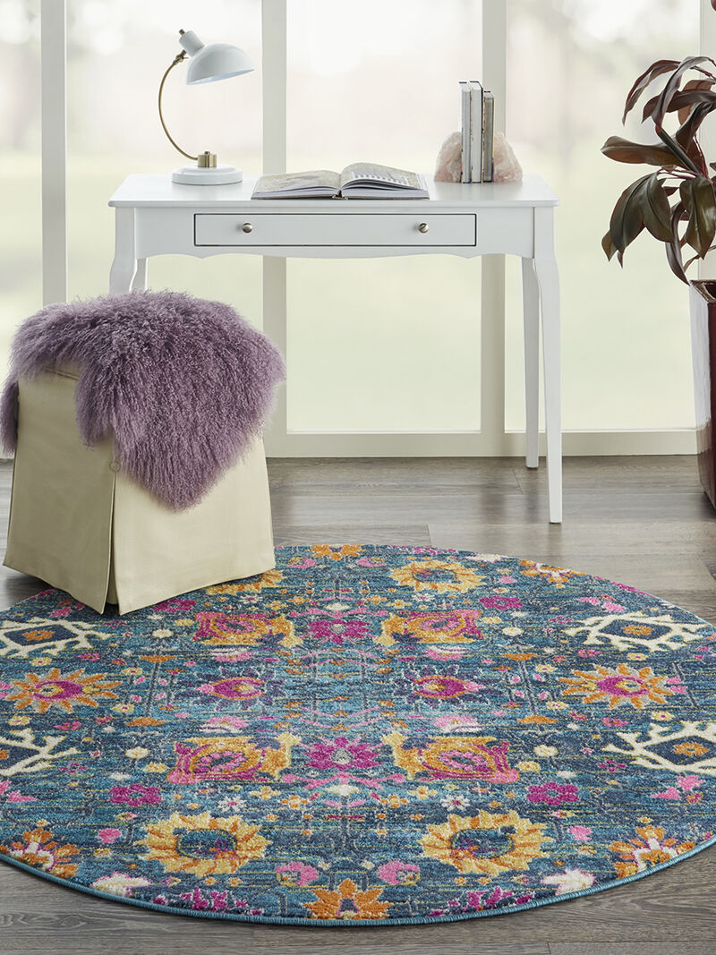 Passion PSN01 Denim 4' x Round Rug