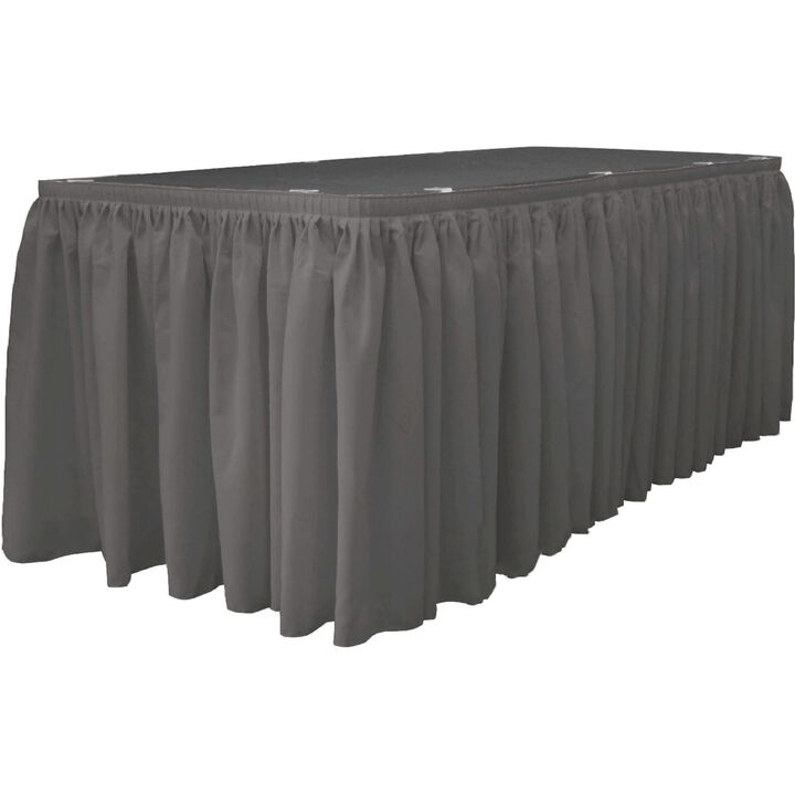 Polyester Table Skirt 14ft x 29in with 10 Clips for Wedding Party Decor