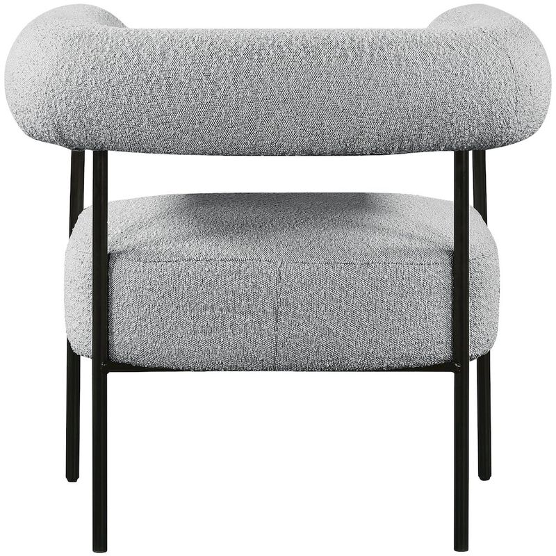 Meridian Furniture Blake Grey Boucle Fabric Accent Chair