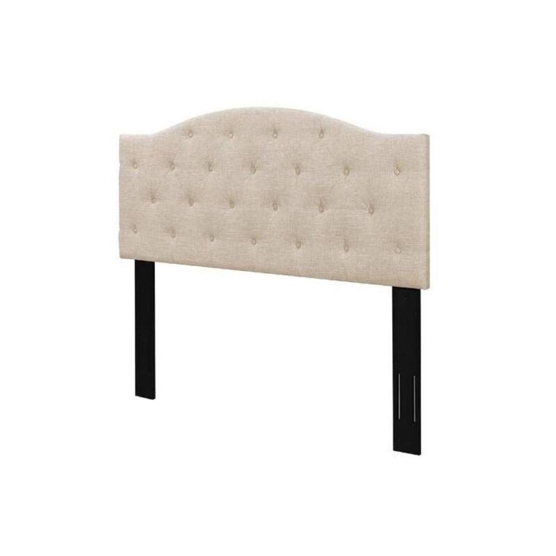 Twin Size Fabric Upholstered Button-Tufted Adjustable Height Headboard for Customizable Bedroom Style
