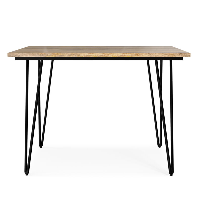 Hunter SOLID MANGO WOOD and Metal 42 inch x 42 inch Square Industrial Dining Table in Natural image number 4