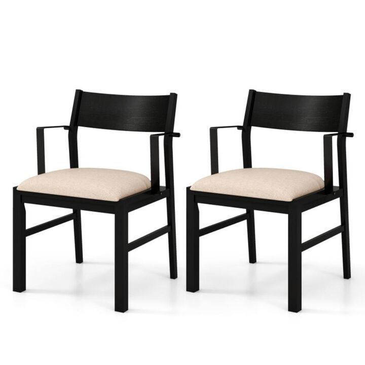 Hivvago Dining Chair with Contoured Backrest and Padded Seat Set of 2