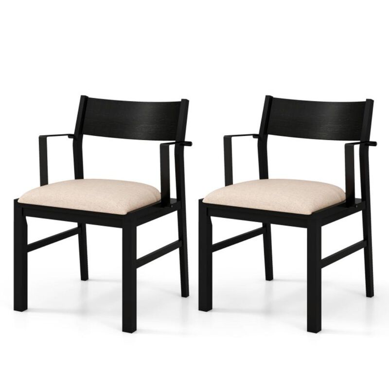 Hivvago Dining Chair with Contoured Backrest and Padded Seat Set of 2