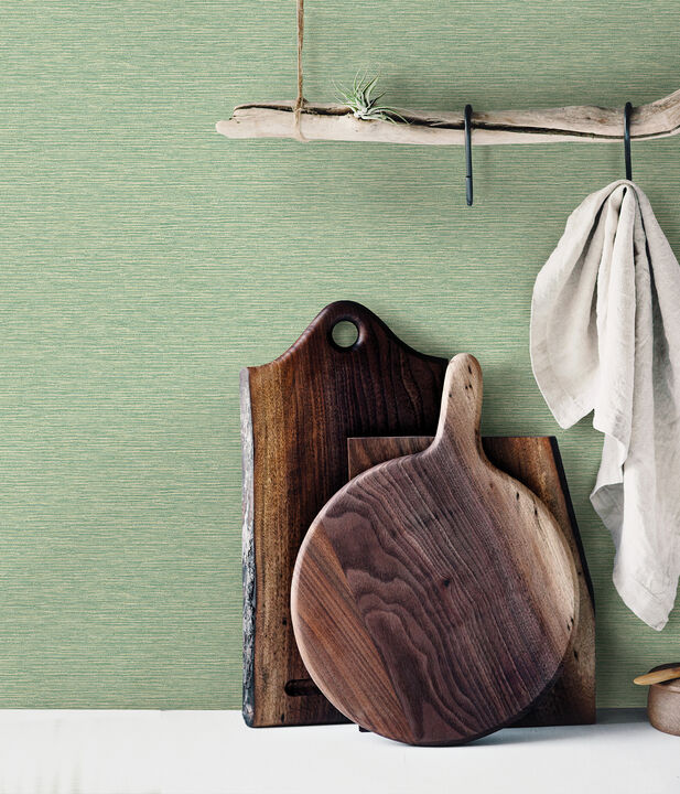 Gump Green Faux Grasscloth Wallpaper (Set of 2)