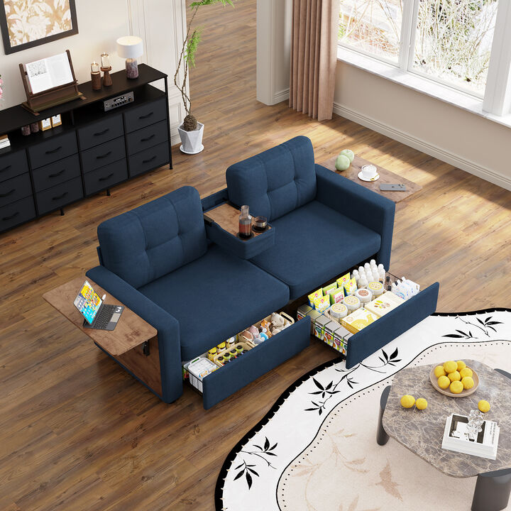 Pismeg  Pull-Out Storage Drawers Loveseat