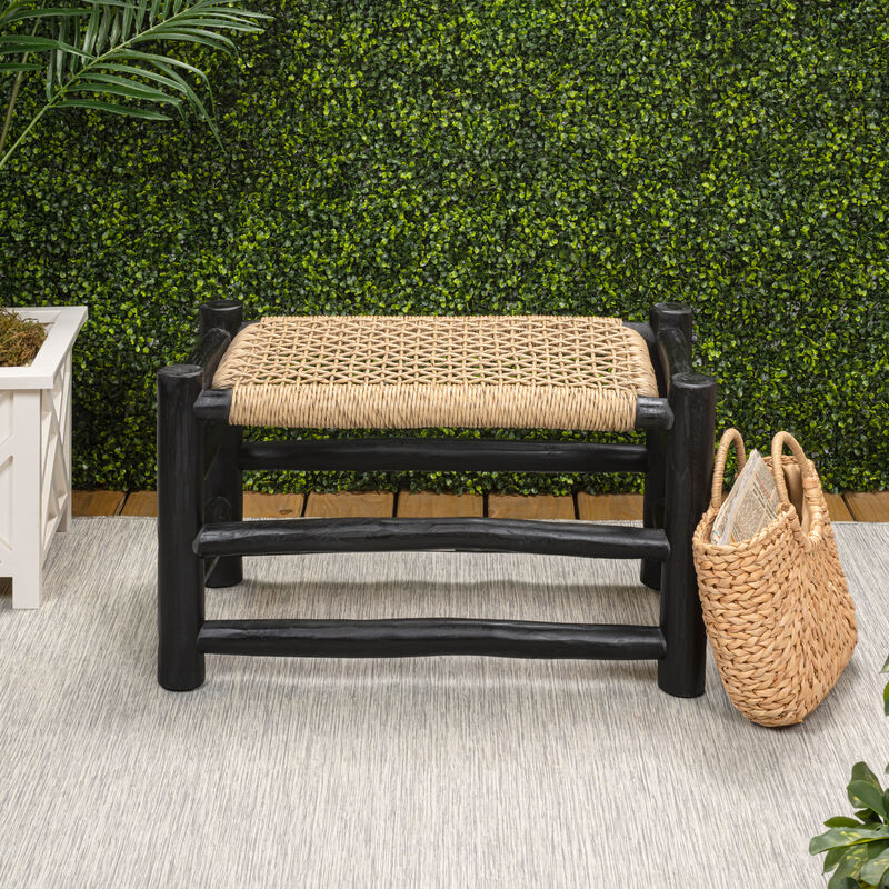 Chuck Coastal Bohemian Handcrafted Indoor/Outdoor Teak Wood Accent Stool image number 8