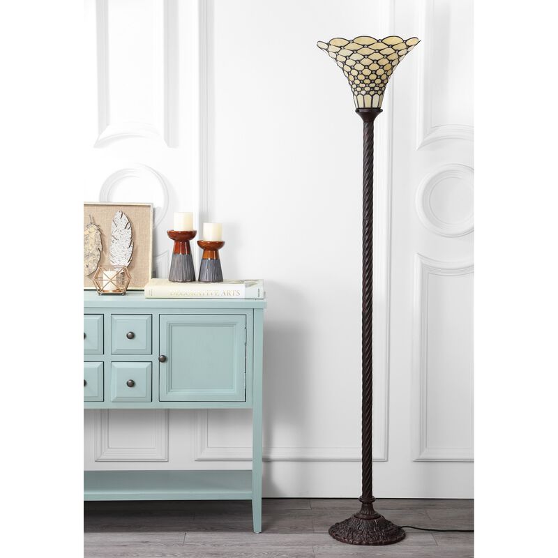 White Torchiere LED Floor Lamp
