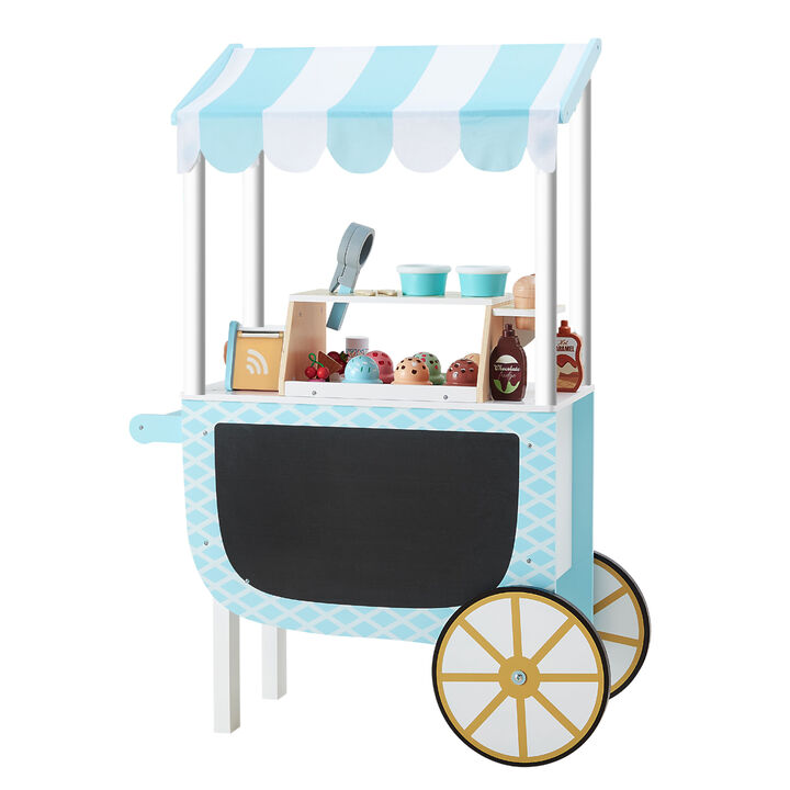 My Little Helper Ice Cream Cart & Accessories, Blue/White