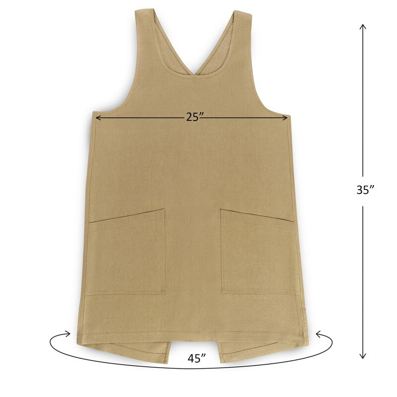 Solino Home 100% Pure Linen Apron - Linen Smock Apron