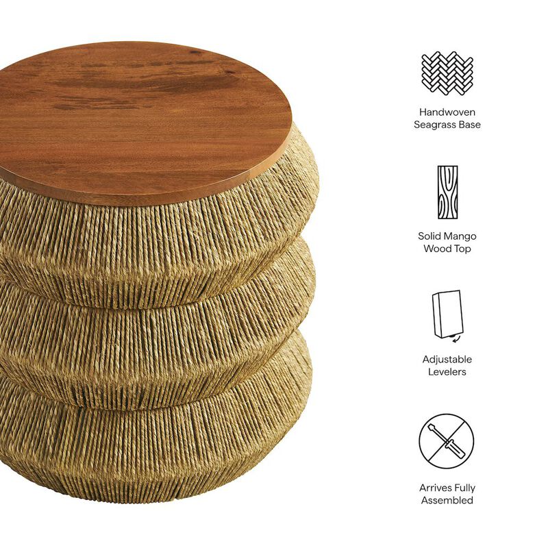 Maris Seagrass and Wood End Table image number 2